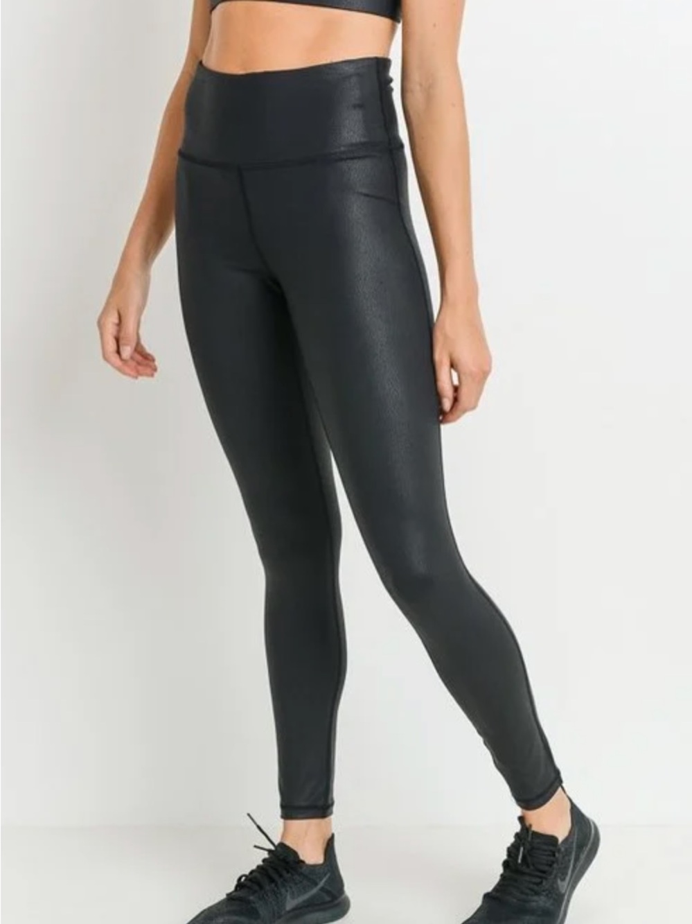 NWT Mono B Black High Rise Foil Pebble Leggings | Size Small - Picture 1 of 4